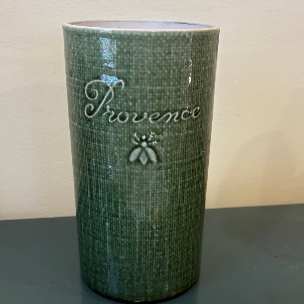 Revol Green Ceramic Kitchen Utensils Canister.
